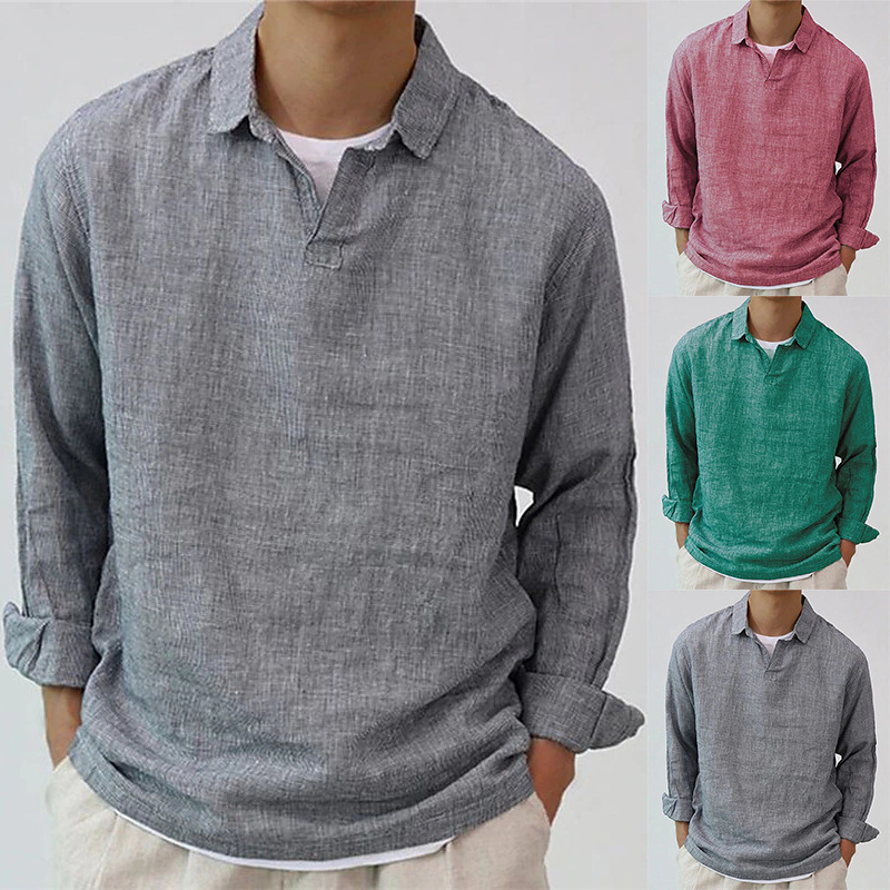 Chemise homme décontracté à manches longues