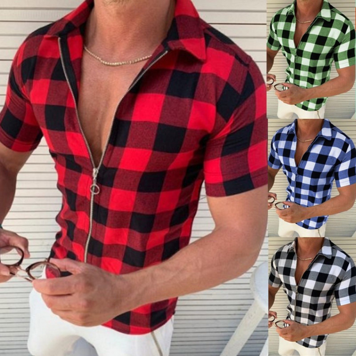 Chemise homme à manches courtes