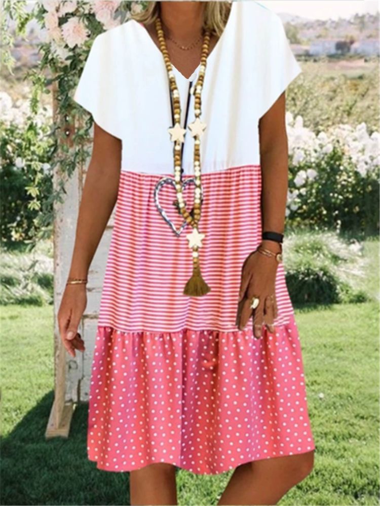 Robe femme à manches courtes