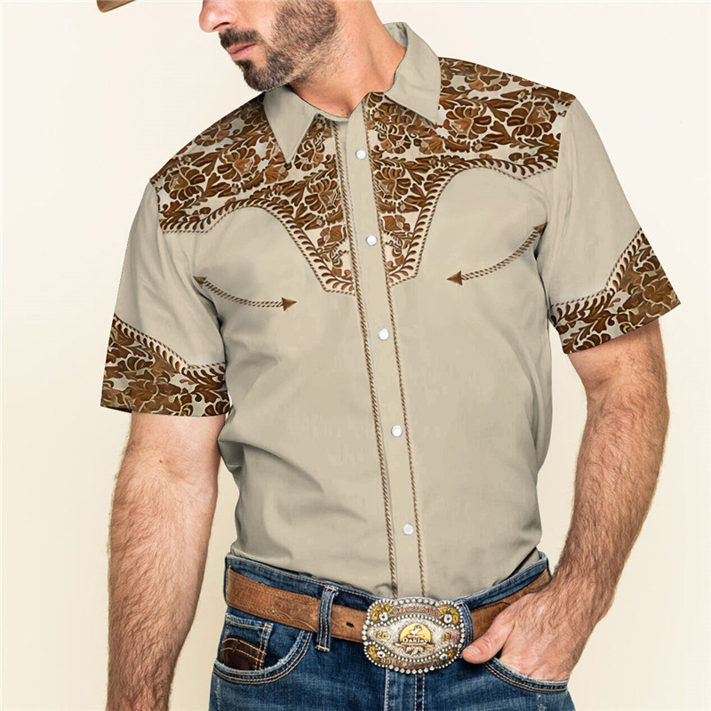 Chemise homme décontracté à manches courtes