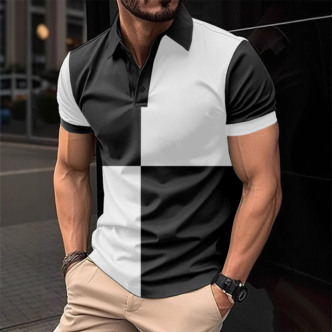 Polo homme décontracté à manches courtes