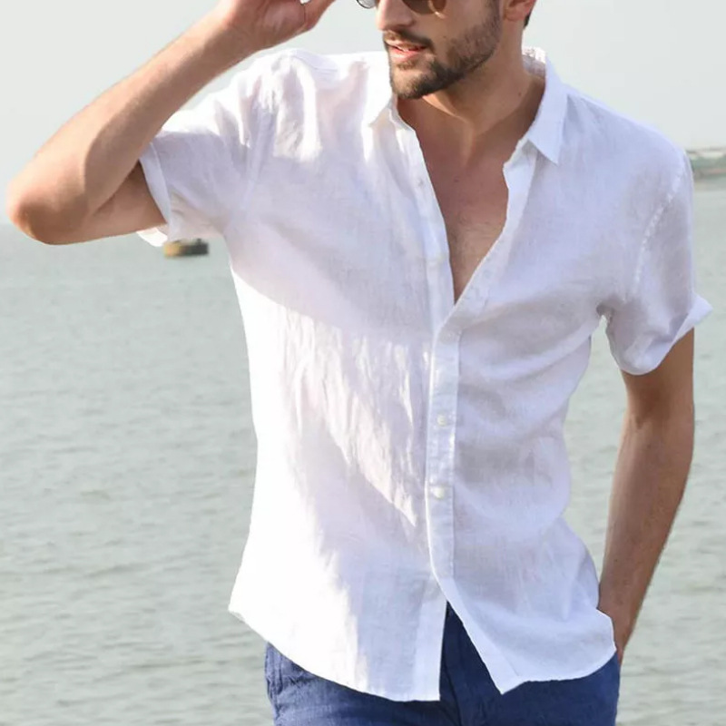 Chemise homme décontracté à manches courtes