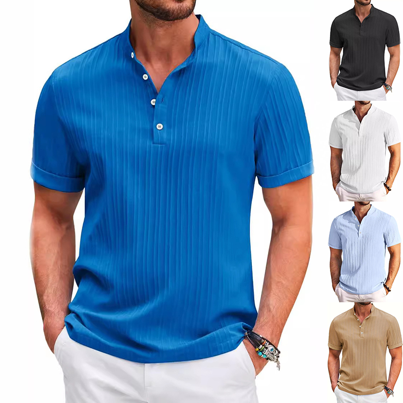Polo homme décontracté à manches courtes