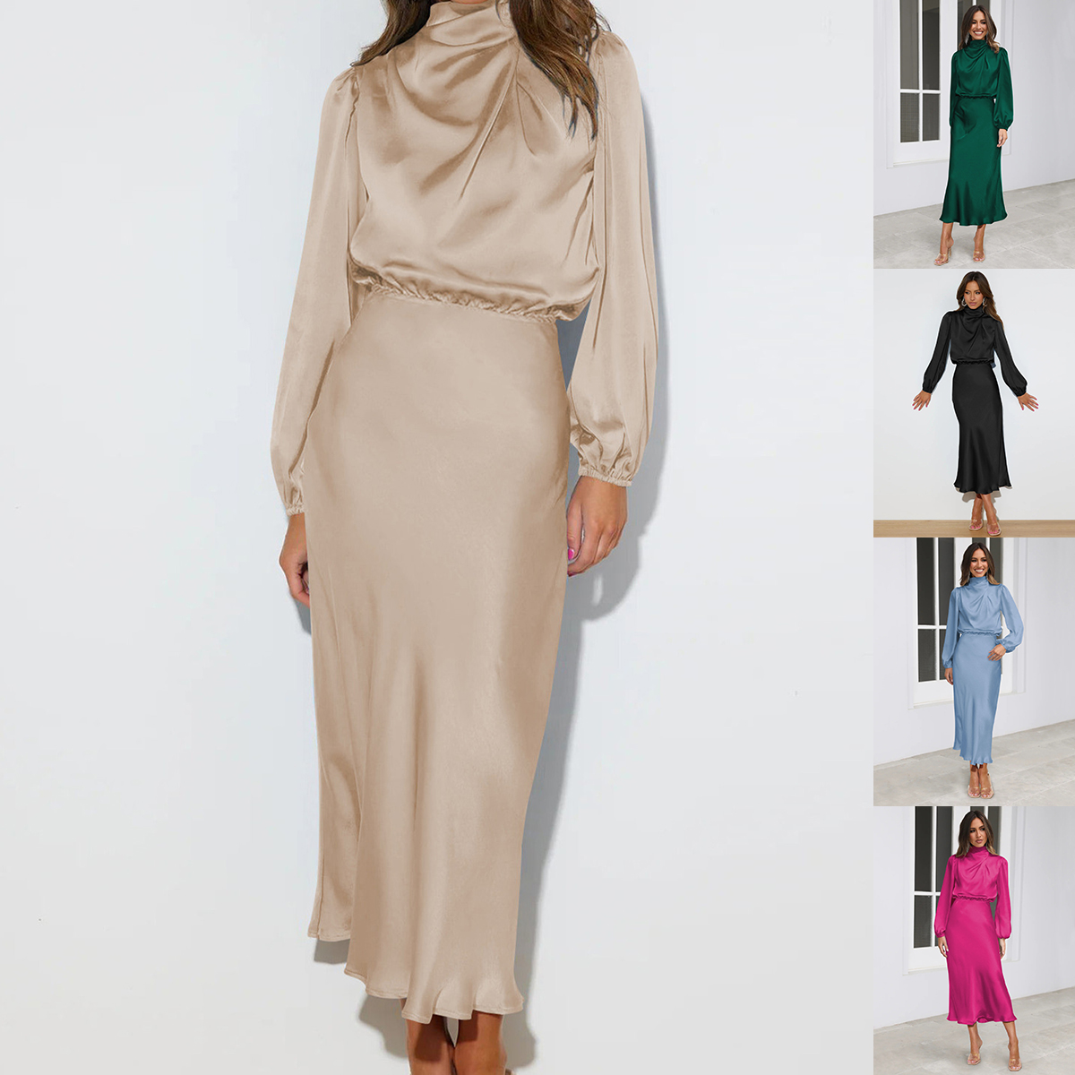 Robe de soirée élégant à manches longues