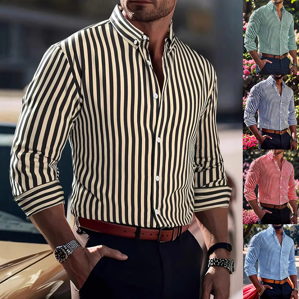 Chemise homme décontracté à manches longues